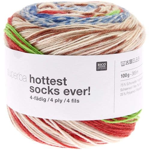 Rico Superba Hottest Socks Ever 4ply - 100g - 6 Shades