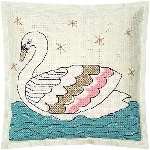 Rico Swan Felt Cushion Cross Stitch Kit