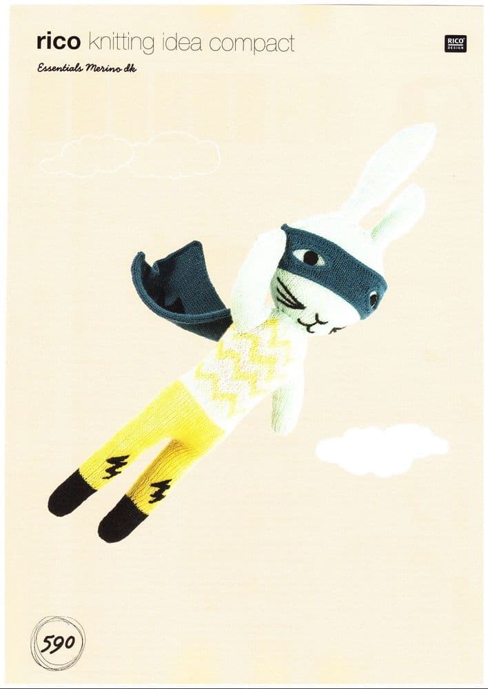 Rico Toy Hare Knitting Pattern in Essentials Merino DK 590