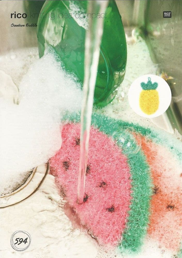 Rico Watermelon Pineapple and Peach Bath/Shower Scrubby Crochet Pattern ...