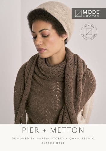 Rowan Ladies Pier + Metton  Shawl & Hat Knitting Booklet in Alpaca Haze (MIP9)