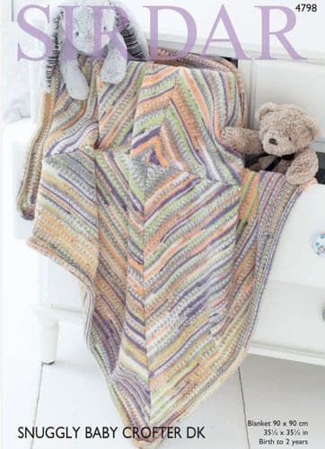 Sirdar Babies Blanket, Hat, Mittens & Bootees Knitting Pattern in Baby Crofter DK - 4798 PDF