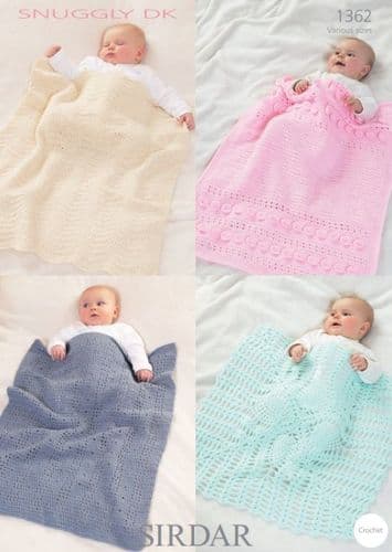 Sirdar Babies Blankets Crochet Pattern in Snuggly DK - 1362 PDF DOWNLOAD