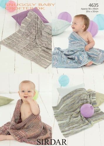 Sirdar Babies Blankets Knitting Pattern in Baby Crofter DK - 4635 PDF DOWNLOAD