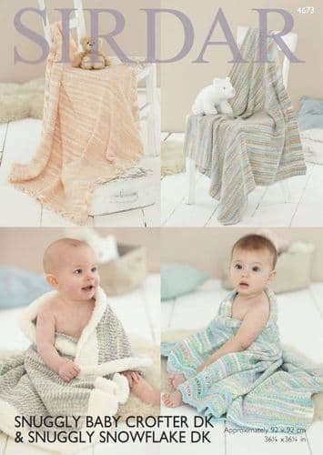 Sirdar Babies Blankets Knitting Pattern in Baby Crofter DK - 4673 PDF DOWNLOAD
