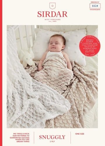Sirdar Babies Blankets Knitting Pattern in Snuggly 2ply - 5524 PDF DOWNLOAD