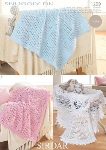 Sirdar Babies Blankets & Shawl Crochet Pattern in Snuggly DK - 1299 PDF DOWNLOAD
