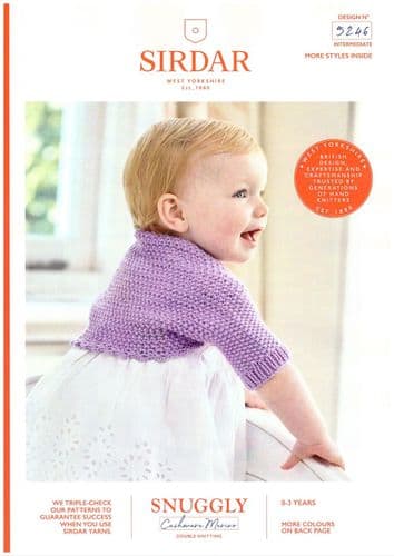 Sirdar Babies Bolero Knitting Pattern in Snuggly Cashmere Merino DK (5246)