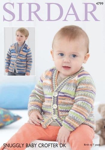Sirdar Babies/Boys Cardigans Knitting Pattern in Baby Crofter DK - 4799 PDF DOWNLOAD