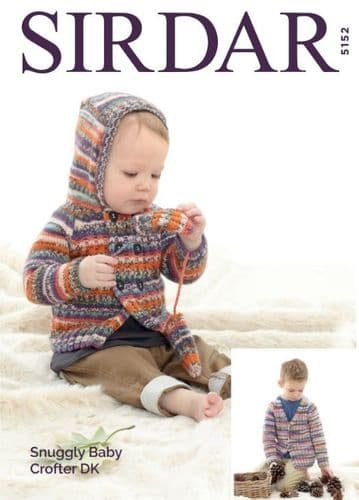 Sirdar Babies/Boys Jacket & Cardigan Knitting Pattern in Baby Crofter DK - 5152 PDF DOWNLOAD