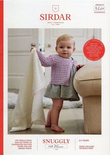 Sirdar Babies Cardigan Knitting Pattern in 4ply (5260)