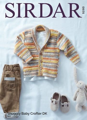 Sirdar Babies Cardigan Knitting Pattern in Baby Crofter DK - 5293 PDF DOWNLOAD
