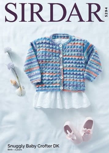 Sirdar Babies Cardigan Knitting Pattern in Baby Crofter DK - 5294 PDF DOWNLOAD