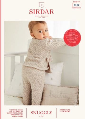 Sirdar Babies Cardigan & Leggings Knitting Pattern in Snuggly 2ply - 5522 PDF DOWNLOAD