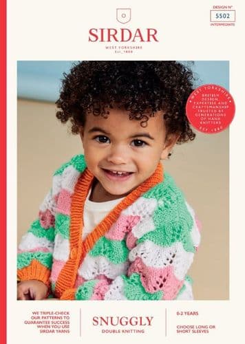 Sirdar Babies Cardigans Knitting Pattern in Snuggly DK - 5502 PDF DOWNLOAD