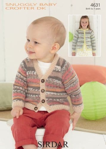 Sirdar Babies/Children's Cardigans Knitting Pattern in Baby Crofter DK - 4631 PDF DOWNLOAD