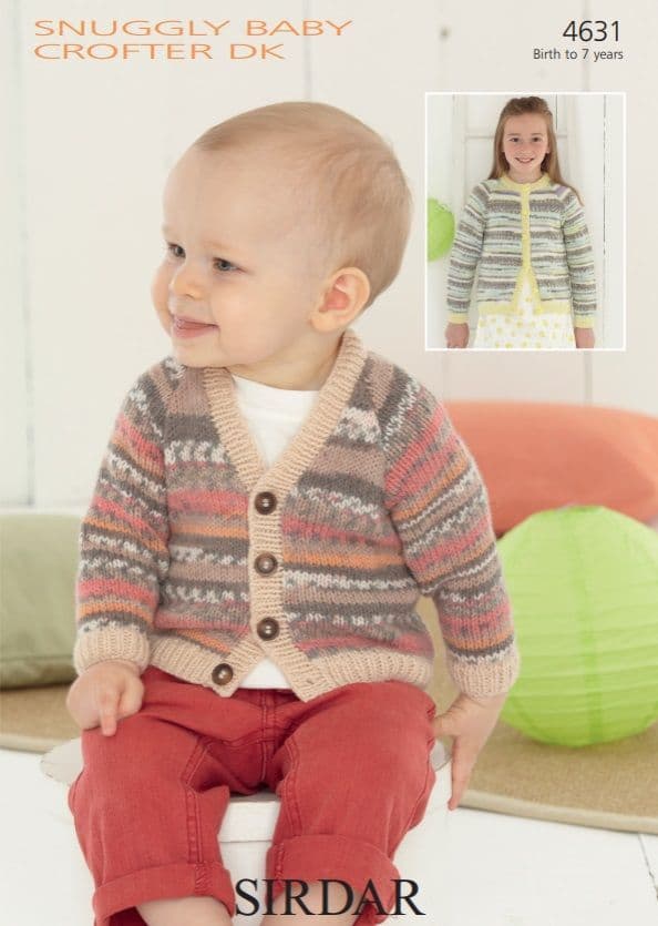 Sirdar Babies/Children s Cardigans Knitting Pattern in Baby Crofter DK ...