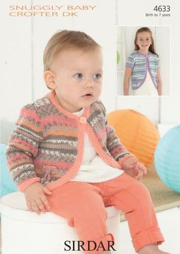 Sirdar Babies/Children's Cardigans Knitting Pattern in Baby Crofter DK - 4633 PDF DOWNLOAD