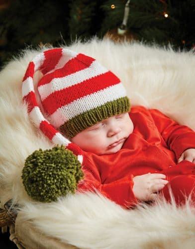 Sirdar Babies Christmas Little Elf Hat Knitting Pattern in Snuggly DK (5499) - PDF DOWNLOAD