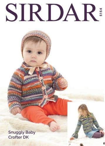 Sirdar Babies/Girls Cardigans & Bonnet Knitting Pattern in Baby Crofter DK - 5154 PDF DOWNLOAD