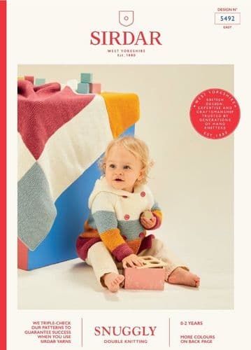 Sirdar Babies Hooded Jacket & Blanket Knitting Pattern in Snuggly DK - 5492 PDF DOWNLOAD