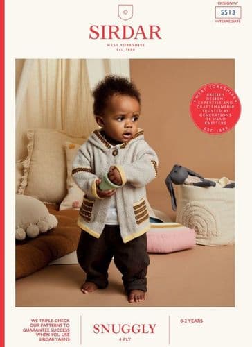 Sirdar Babies Jacket Knitting Pattern in Snuggly 4ply - 5513 PDF DOWNLOAD