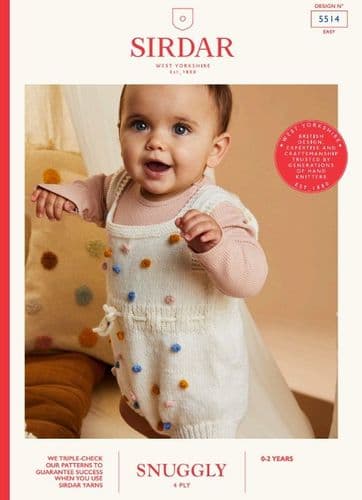 Sirdar Babies Romper Knitting Pattern in Snuggly 4ply - 5514 PDF DOWNLOAD