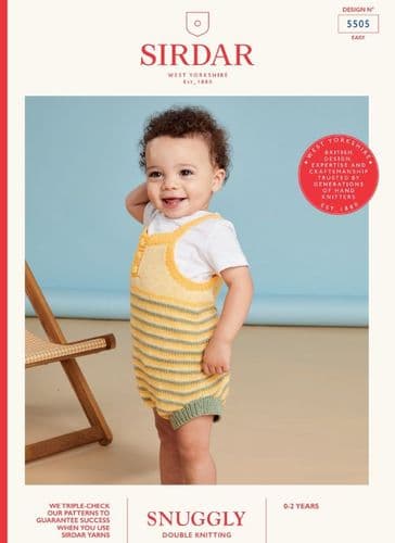 Sirdar Babies Romper Knitting Pattern in Snuggly DK - 5505 PDF DOWNLOAD