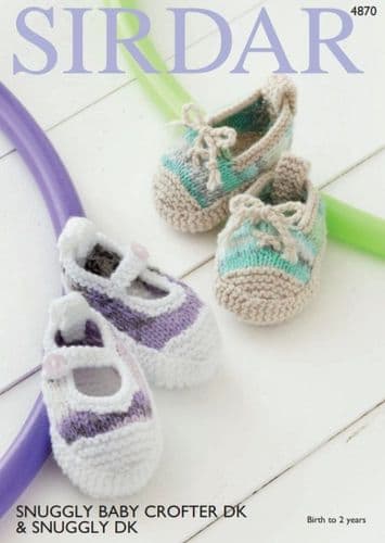 Sirdar Babies Shoes Knitting Pattern in Baby Crofter DK - 4870 PDF DOWNLOAD