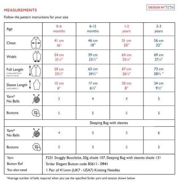 Sirdar Babies Sleeping Bag Knitting Pattern in Snuggly Bouclette 5254