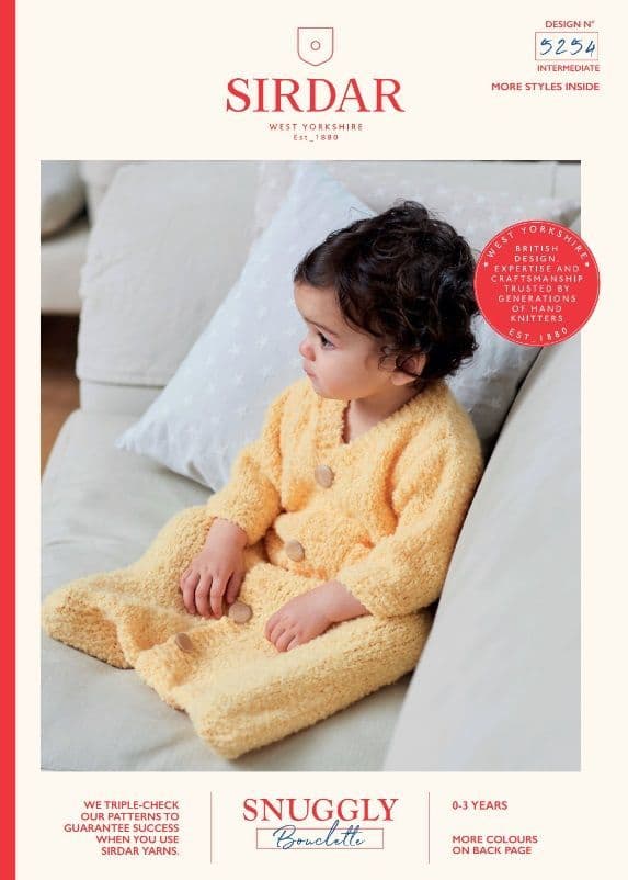 Sirdar Babies Sleeping Bag Knitting Pattern in Snuggly Bouclette 5254