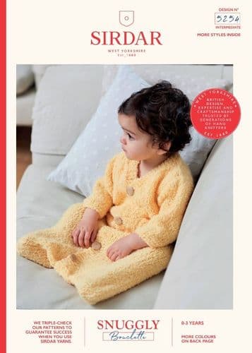 Sirdar Babies Sleeping Bag Knitting Pattern in Snuggly Bouclette (5254)