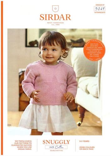 Sirdar Babies Star Sweater Knitting Pattern in Snuggly 100% Cotton DK (5269)