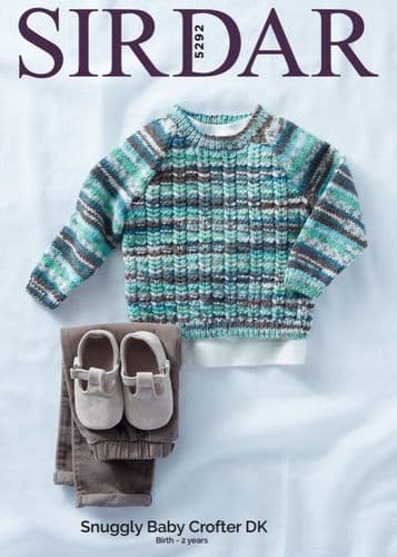 Sirdar Babies Sweater Knitting Pattern in Baby Crofter DK - 5292 PDF DOWNLOAD