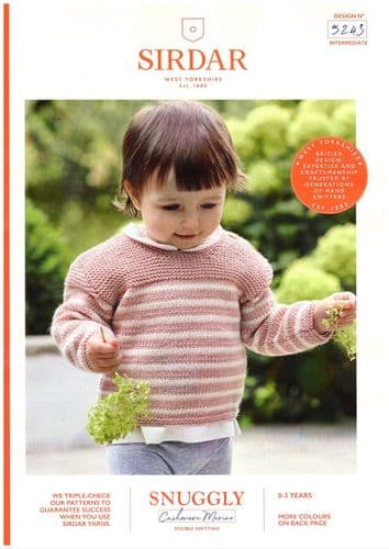 Sirdar Babies Sweater Knitting Pattern in Snuggly Cashmere Merino DK (5243)