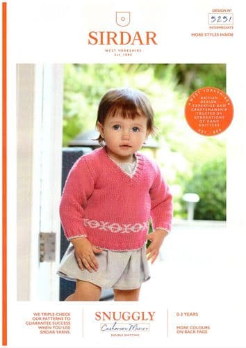 Sirdar Babies Sweater Knitting Pattern in Snuggly Cashmere Merino DK (5251)