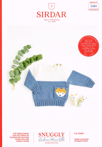 Sirdar Babies Sweater Knitting Pattern in Snuggly Cashmere Merino Silk DK (5384)