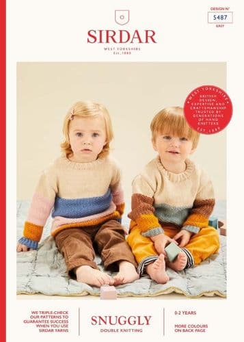 Sirdar Babies Sweater Knitting Pattern in Snuggly DK - 5487 PDF DOWNLOAD