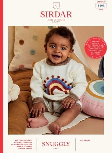 Sirdar Babies Sweater & Shorts Knitting Pattern in Snuggly 4ply - 5509 PDF DOWNLOAD