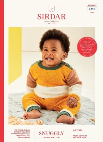 Sirdar Babies Sweater & Trousers Knitting Pattern in Snuggly DK - 5491 PDF DOWNLOAD