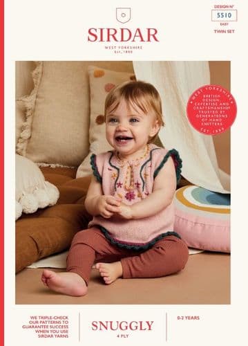 Sirdar Babies Top Knitting Pattern in Snuggly 4ply - 5510 PDF DOWNLOAD