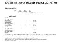 Sirdar Baby Bootees Knitting Pattern in Snuggly Doodle DK (4930)