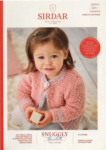Sirdar Baby Cardigan Knitting Pattern in Bouclette (5311)