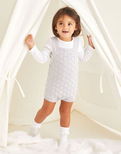 Sirdar Baby Romper Knitting Pattern in Snuggly 100% Merino 4ply (5370)
