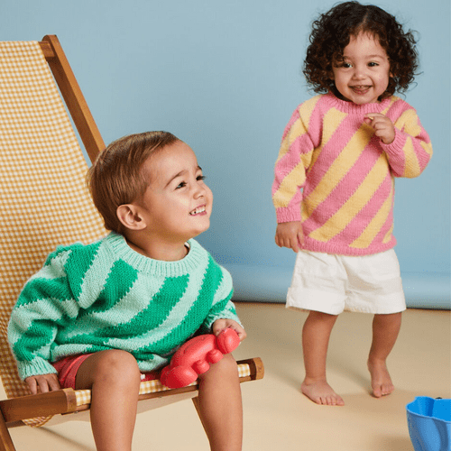 Sirdar Beach Hut Stripe Sweater Knitting Pattern in Snuggly DK (5525)