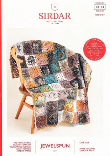 Sirdar Blanket Crochet Pattern in Jewelspun Aran (10144)