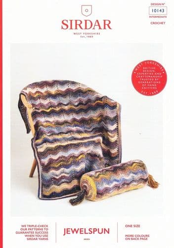 Sirdar Blanket & Cushion Crochet Pattern in Jewelspun Aran (10143)