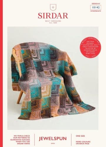 Sirdar Blanket Knitting Pattern in Jewelspun Aran - 10142 PDF DOWNLOAD