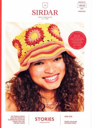 Sirdar Bucket Hat Crochet Pattern in Stories DK - 10533 PDF DOWNLOAD