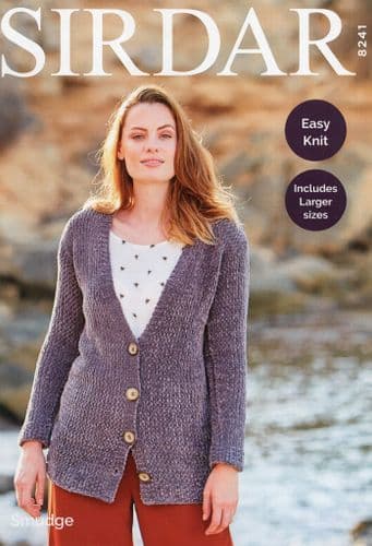 Sirdar Cardigan Knitting Pattern in Smudge (8241)